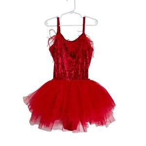 Petite Hailey Feather Trim Tutu Dress